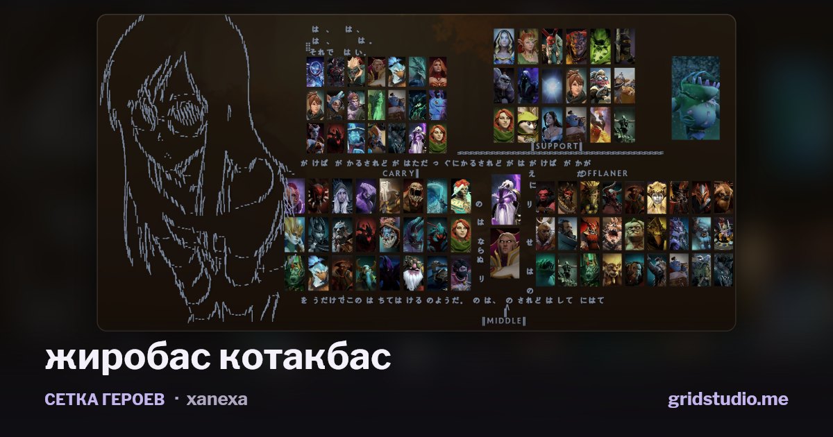 Сетка героев «жиробас котакбас»