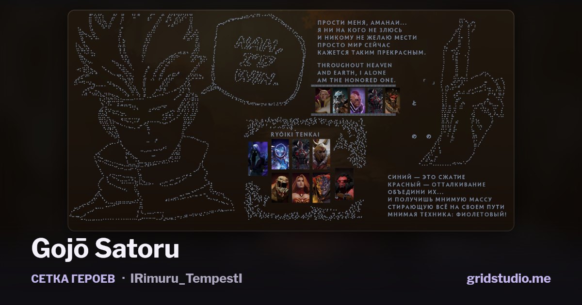 Сетка героев «Gojō Satoru»
