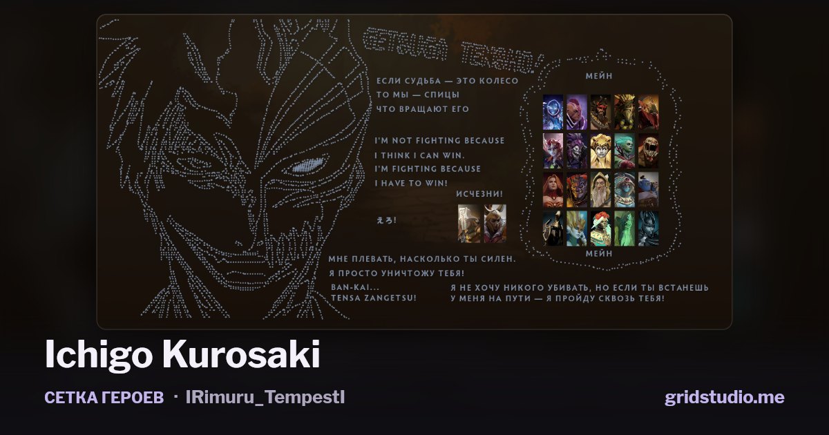 Сетка героев «Ichigo Kurosaki»